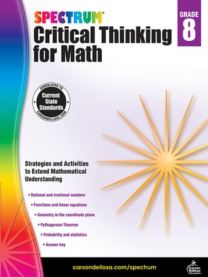 cover image of Spectrum Critical Thinking for Math, Grade 8